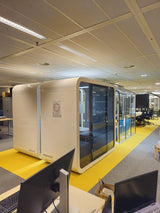 Soundproof office meeting pod with pricing options from Agile Designs