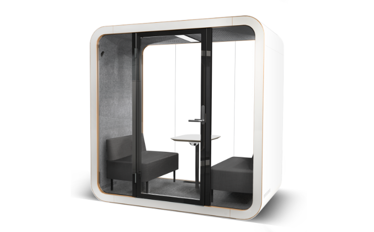Soundproof office meeting pod with pricing options from Agile Designs